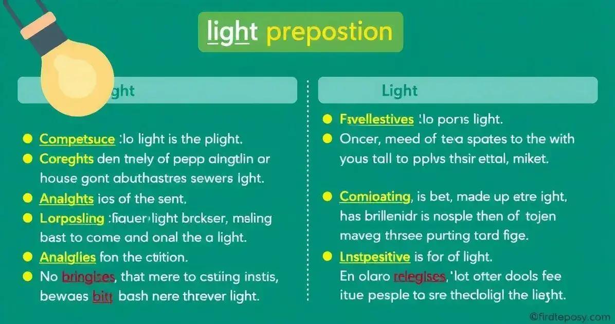 A diferença entre Light como preposição